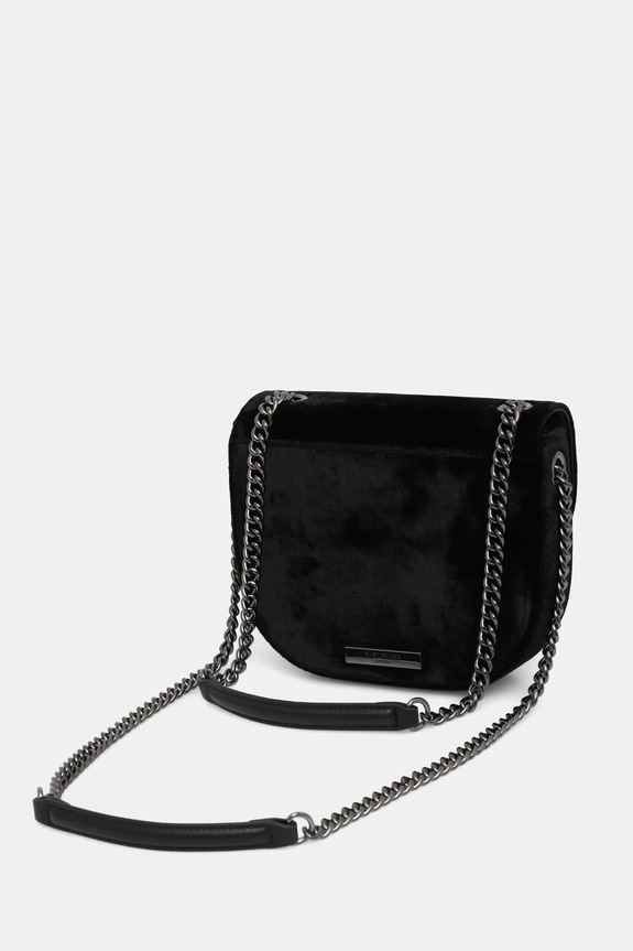 Akcesoria Kurt Geiger London torebka welurowa Chelsea 5365200789 czarny