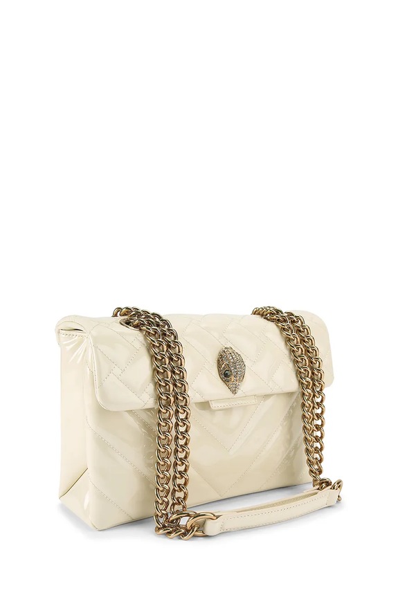 Kožená kabelka Kurt Geiger London Kensington 5021542309 béžová SS26