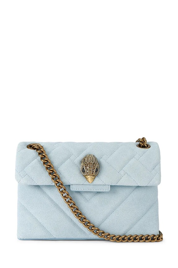 Kurt Geiger London borsa a mano in pelle Kensington applique blu 5017382219