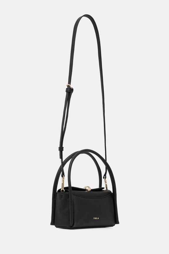 Δερμάτινη τσάντα Furla Nicole Mini Boston Bag WE00893.BX4296.O6000 μαύρο SS26