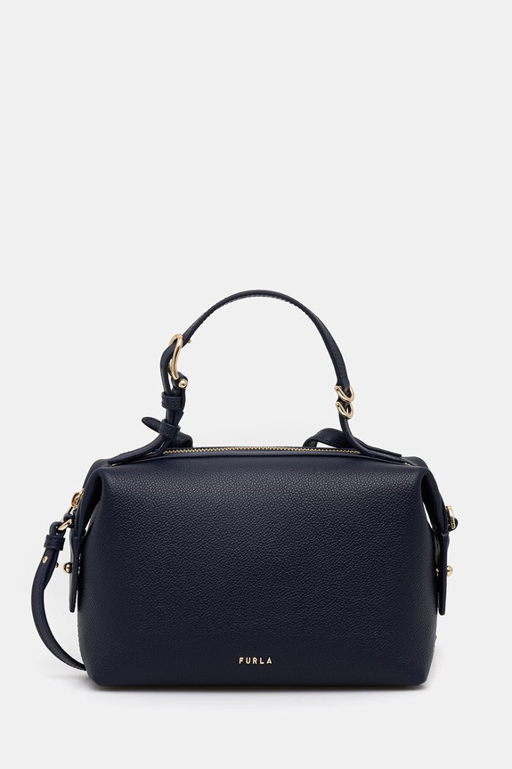 Кожаная сумочка Furla Double Mini Boston Bag кожа тёмно-синий WE00870.BX3036.4852S