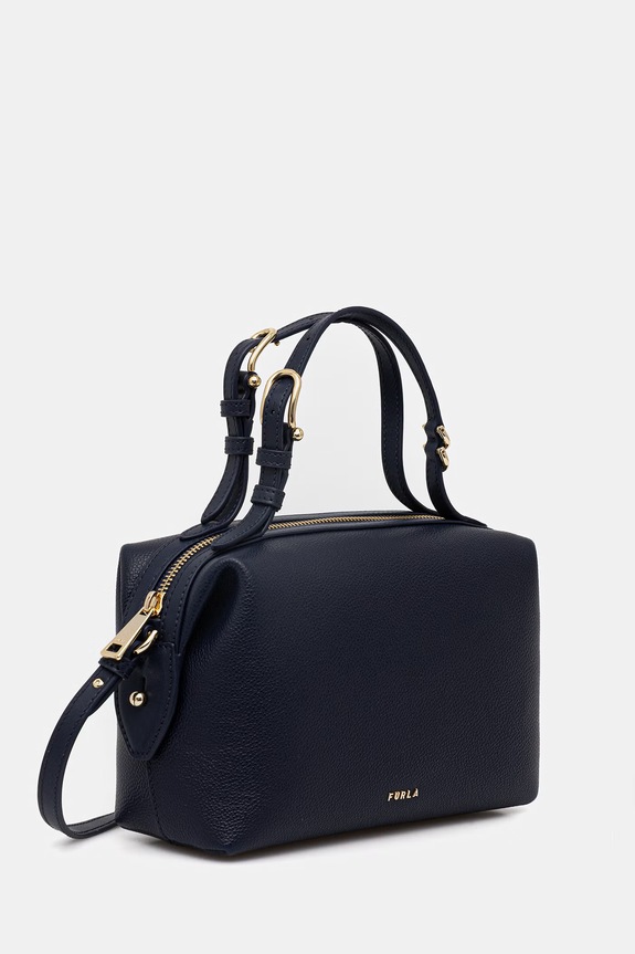 Кожаная сумочка Furla Double Mini Boston Bag WE00870.BX3036.4852S тёмно-синий SS26