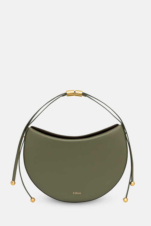 Δερμάτινη τσάντα Furla Moonstone M Shoulder Bag λείο δέρμα πράσινο WB01868.BX3104.4555S