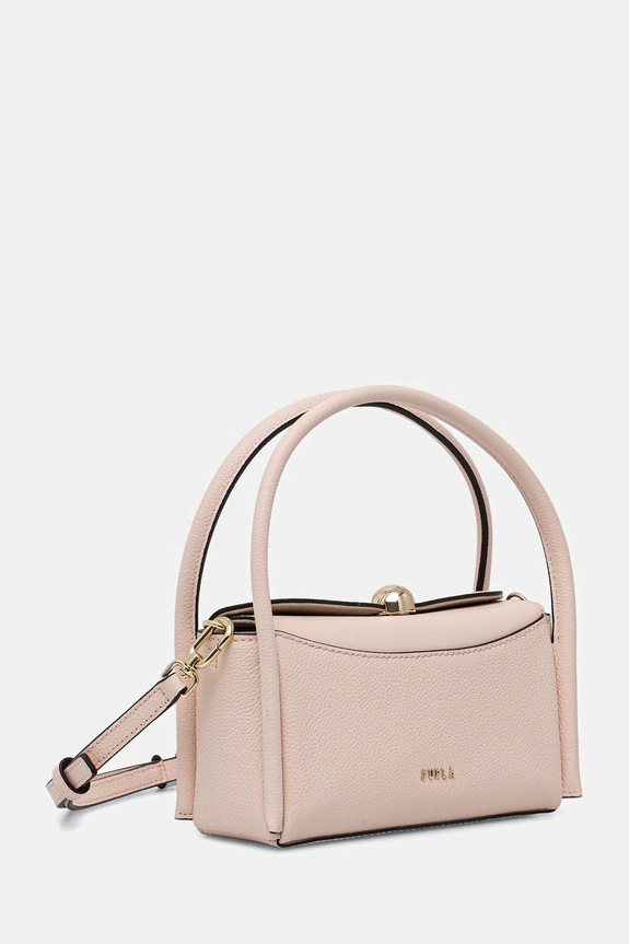 Furla poșetă de piele Nicole Mini Boston Bag WE00893.BX4296.4355S roz SS26