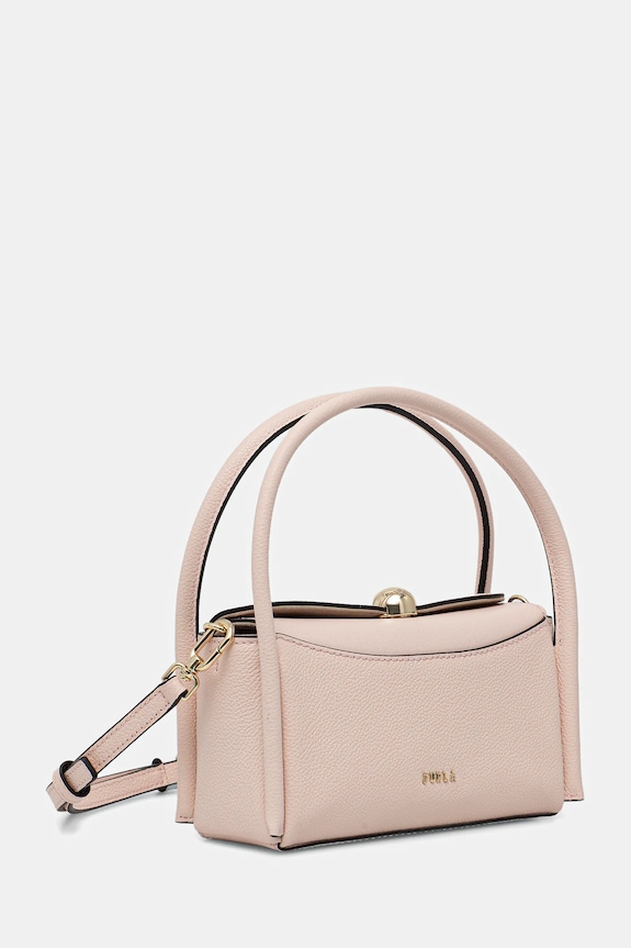 Furla poșetă de piele Nicole Mini Boston Bag WE00893.BX4296.4355S roz SS26