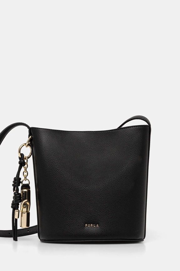Шкіряна сумочка Furla лицьова шкіра чорний WE00859.ARE000.O6000
