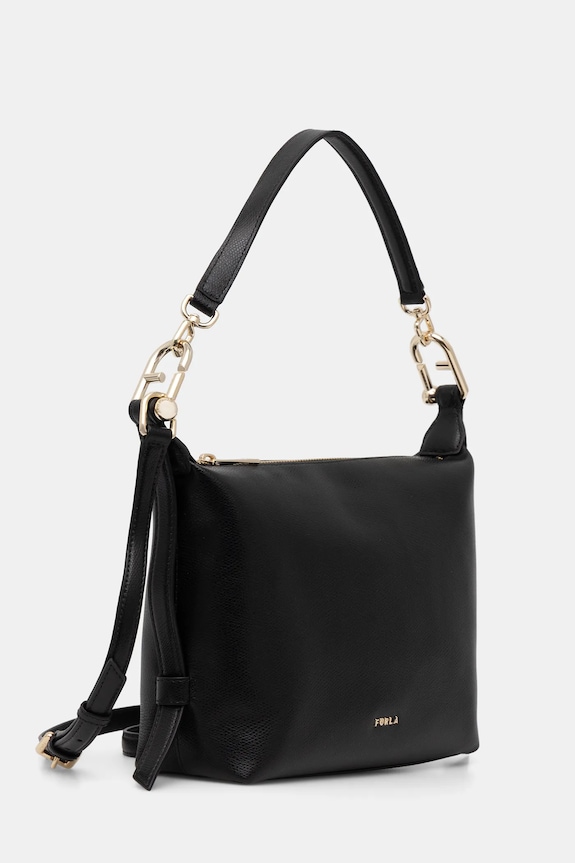 Kožená kabelka Furla Tonie Mini Hobo WE00877.A.0023.O6000 čierna SS26
