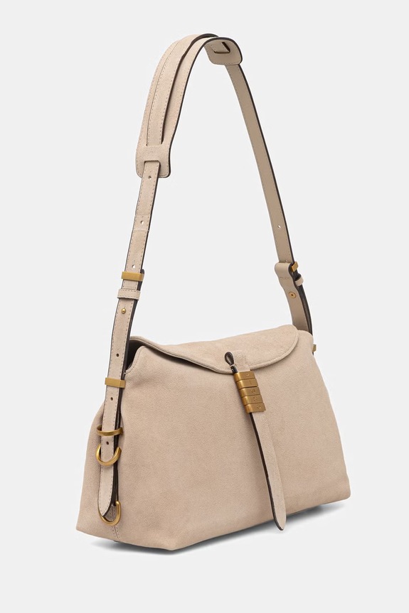 Pinko torebka damska zamszowa Horizontal 105049.A0F6 beżowy SS26