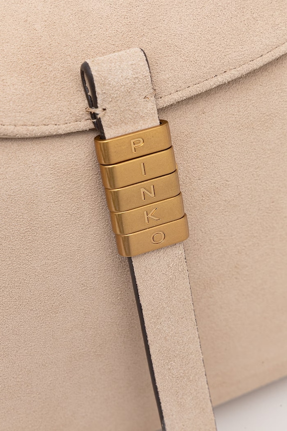 Pinko torebka damska zamszowa Horizontal beżowy 105049.A0F6