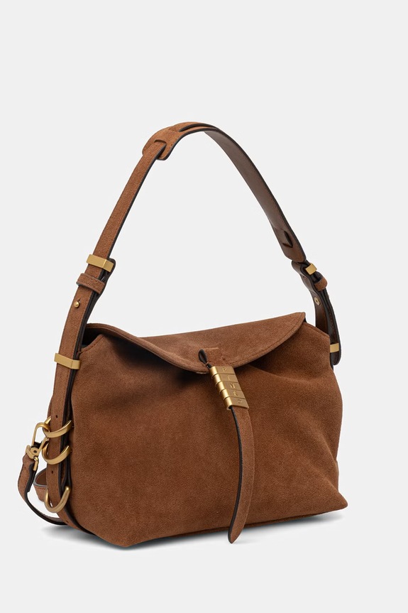 Pinko χιαστί Γυναικεία δέρμα σουέτ Οριζόντια 105895.A0F6 καφέ SS26