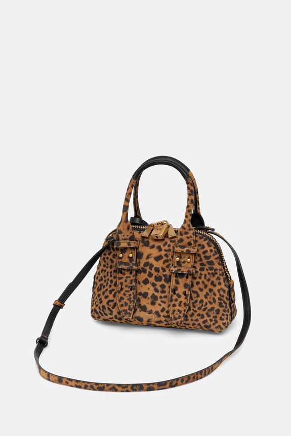 Dodaci Torba od brušene kože Pinko Leopard print 105333.A32A smeđa
