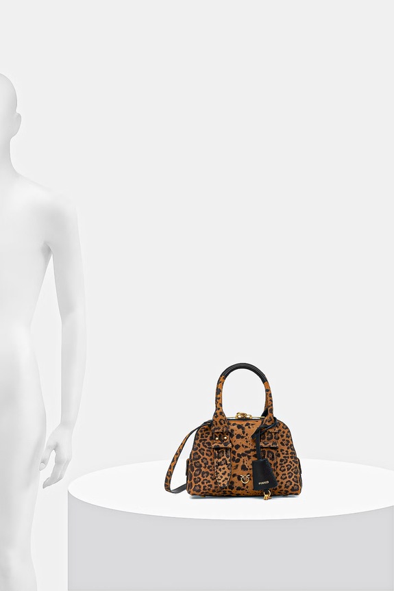 Torba od brušene kože Pinko Leopard print 105333.A32A