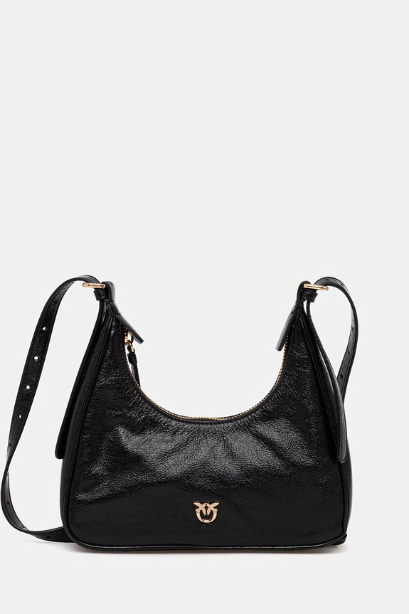 Kožna torba Pinko natpis crna 105900.A315