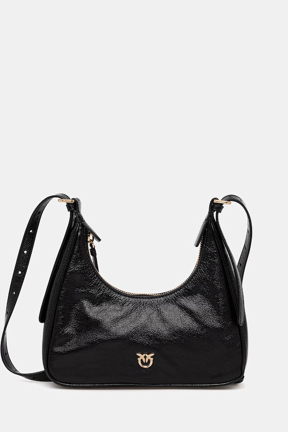 Kožna torba Pinko natpis crna 105900.A315