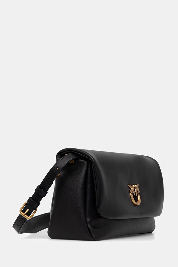 Kožna torba Pinko Horizontal 106178.A0QO crna SS26