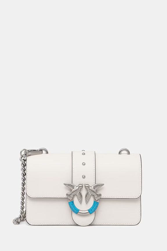 Dámska kožená crossbody kabelka Pinko biela 106271.A0F1