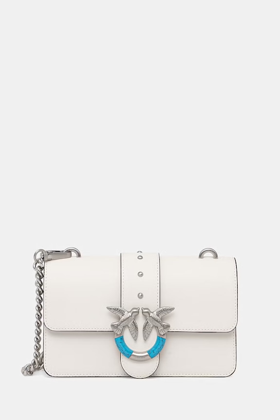 Dámska kožená crossbody kabelka Pinko biela 106271.A0F1