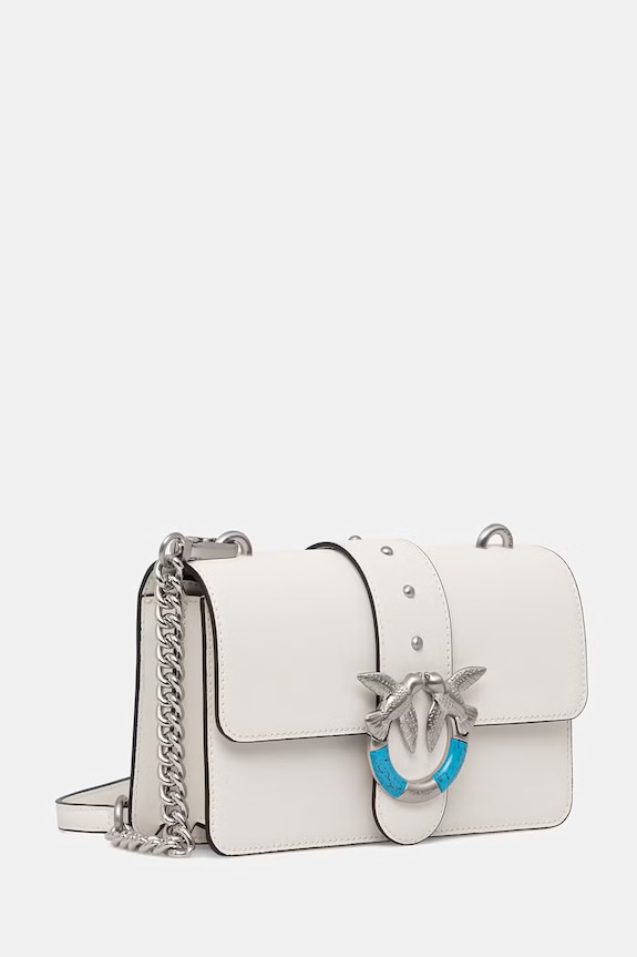 Dámska kožená crossbody kabelka Pinko 106271.A0F1 biela SS26