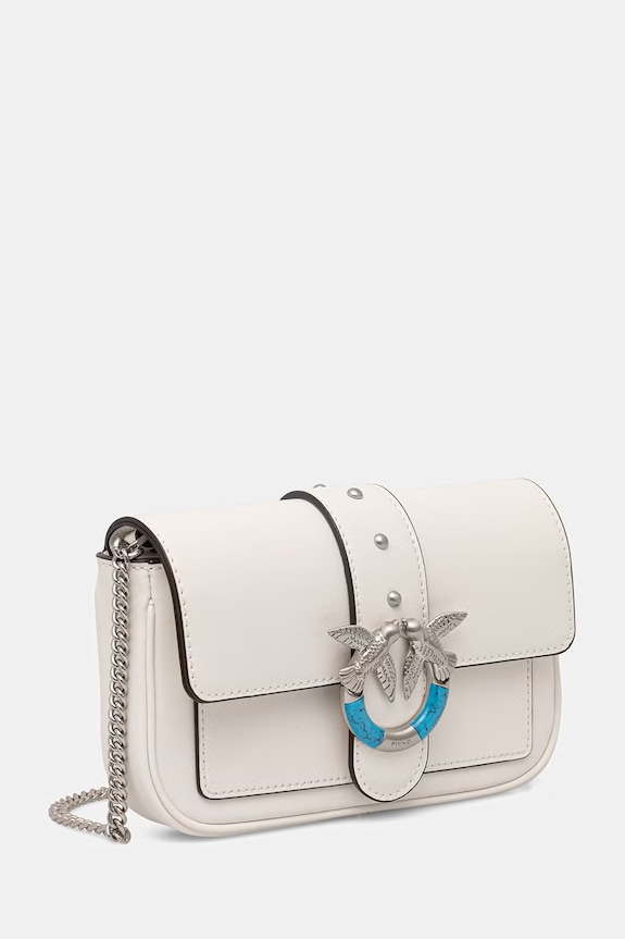 Pinko poșetă de piele 106274.A0F1 alb SS26