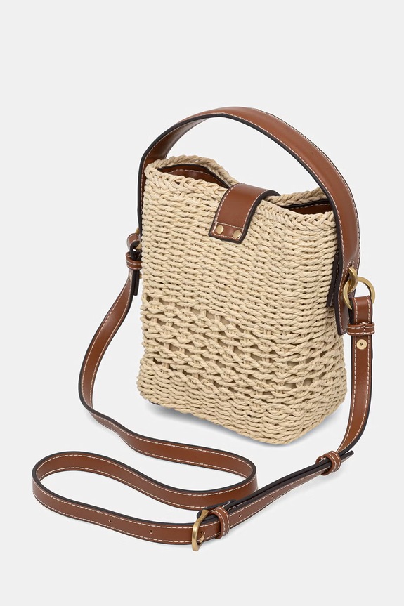 Akcesoria Pedro del Hierro torebka crossbody damska pleciona 1113597 beżowy