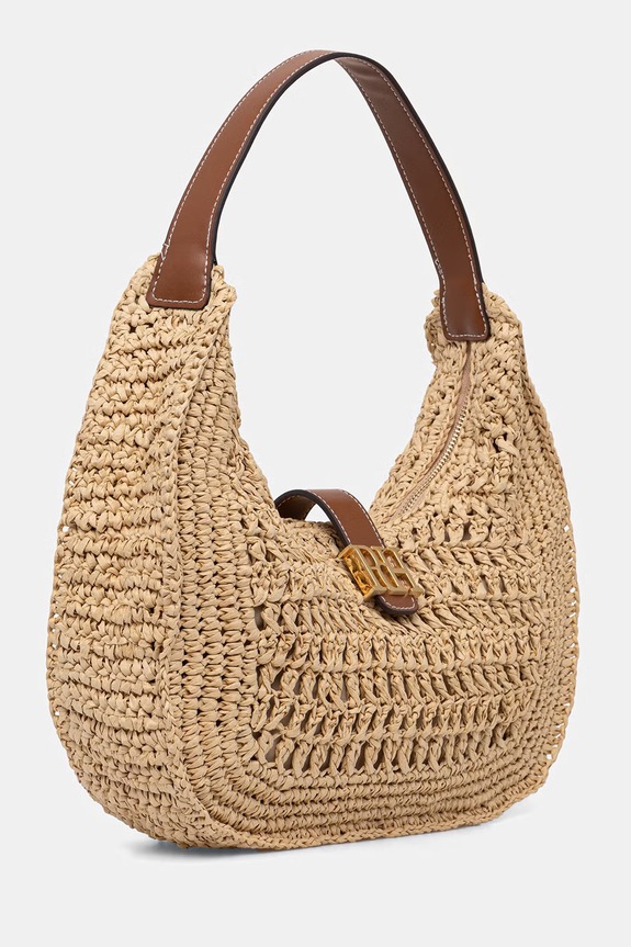 Pedro del Hierro torebka shopper damska pleciona 1113596 beżowy SS26