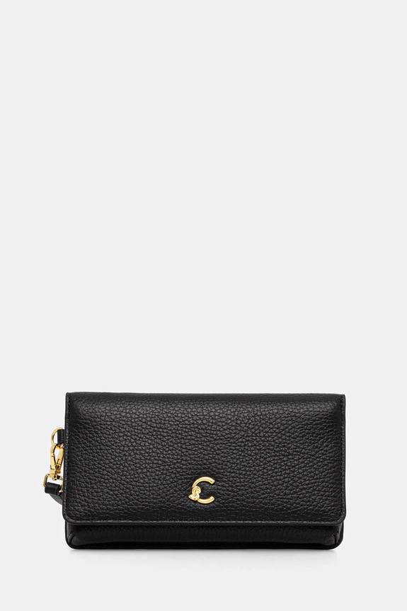 Coccinelle pochette di pelle pelle fiore nero E5.SSL.19.03.01