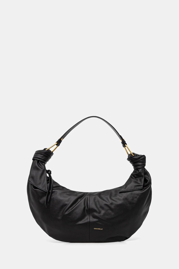 Δερμάτινη τσάντα Coccinelle FUROSHIKI λείο δέρμα μαύρο E1.U1A.13.01.01