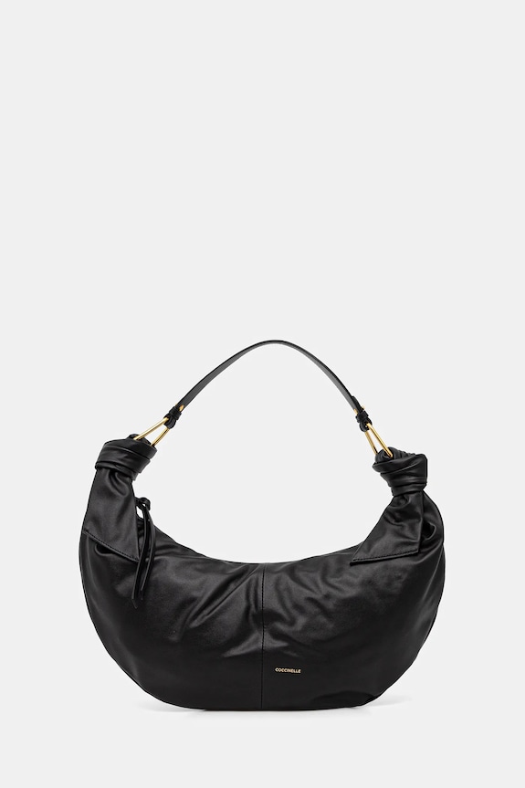 Δερμάτινη τσάντα Coccinelle FUROSHIKI λείο δέρμα μαύρο E1.U1A.13.01.01