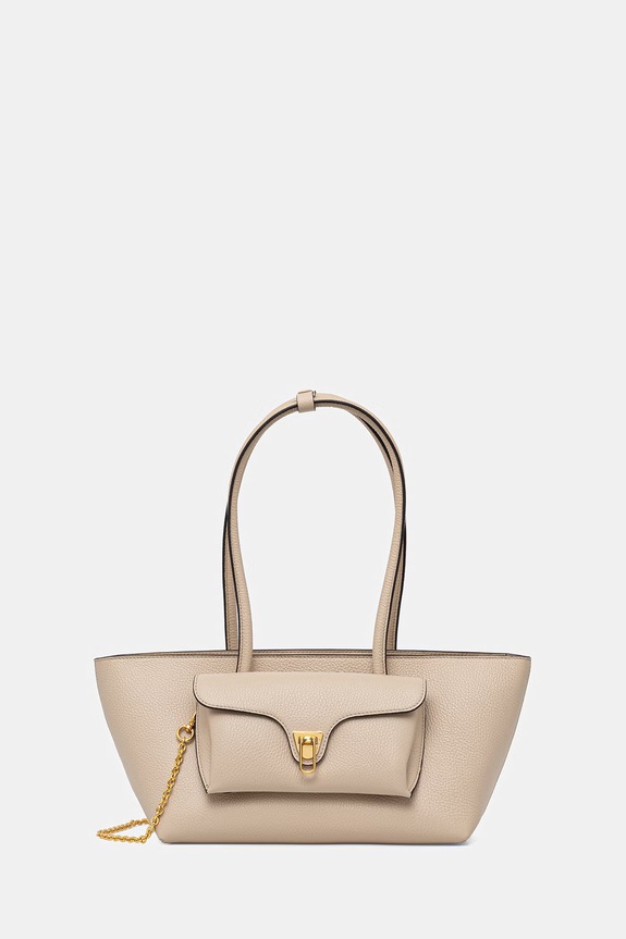 Coccinelle kabelka typu shopper dámska kožená DOUBLE BEAT béžová E1.T8A.11.03.01