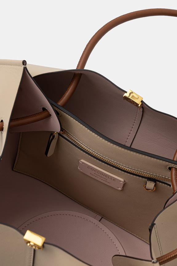 Coccinelle shopper torba ženska kožna Kamy E1.U2L.11.02.01 bež