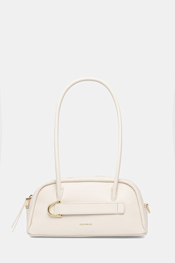 Δερμάτινη τσάντα Coccinelle PAKI λείο δέρμα μπεζ E1.U4A.12.02.01