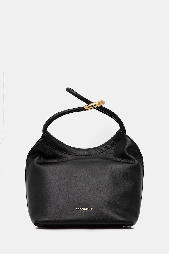 Coccinelle poșetă de piele FINN POUCH uni negru E1.UAA.58.01.01