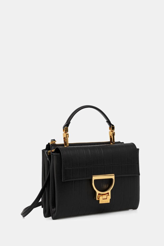 Coccinelle poșetă de piele ARLETTIS PLISSE E1.UD9.55.B7.01 negru SS26
