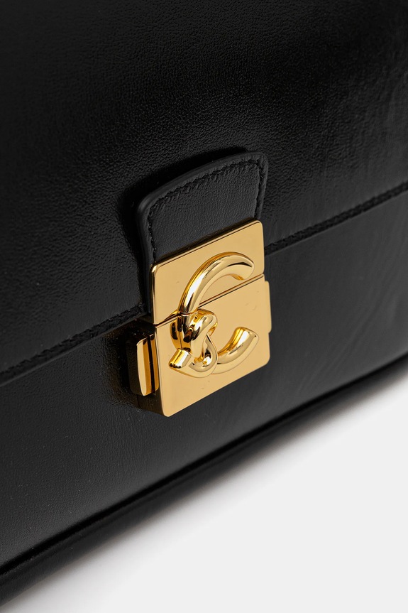 Kožená kabelka Coccinelle C-ME LOCK čierna E1.U4M.12.01.01