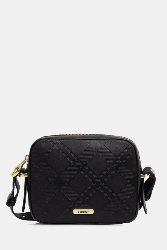 Δερμάτινη τσάντα Barbour Daphne λείο δέρμα μαύρο LBA0510