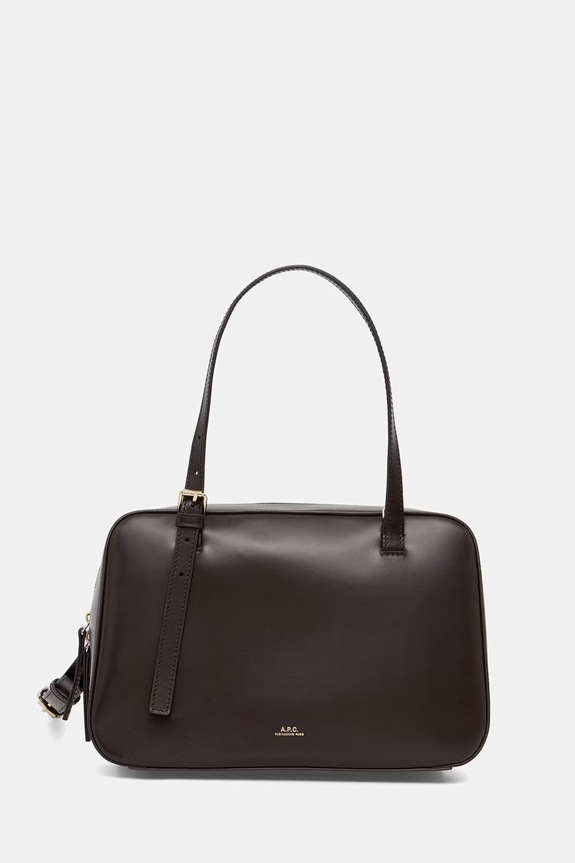 A.P.C. χιαστί Γυναικεία δερμάτινη SAC VIRGINIE BOX καφέ PXBMW.F67017