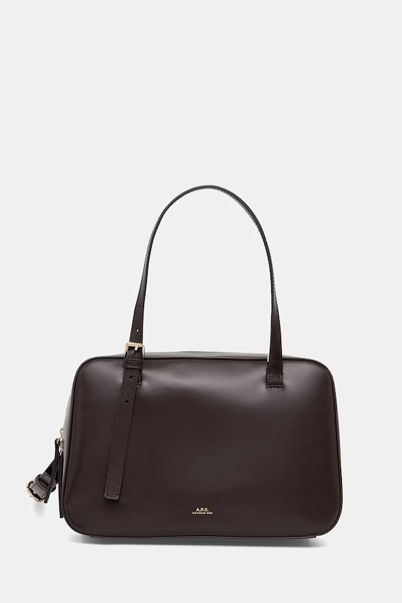A.P.C. χιαστί Γυναικεία δερμάτινη SAC VIRGINIE BOX καφέ PXBMW.F67017