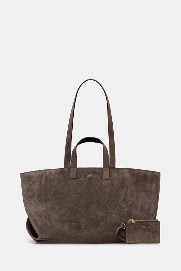 A.P.C. torebka zamszowa LE DRUMMER skóra zamszowa brązowy PXCAL.F67057