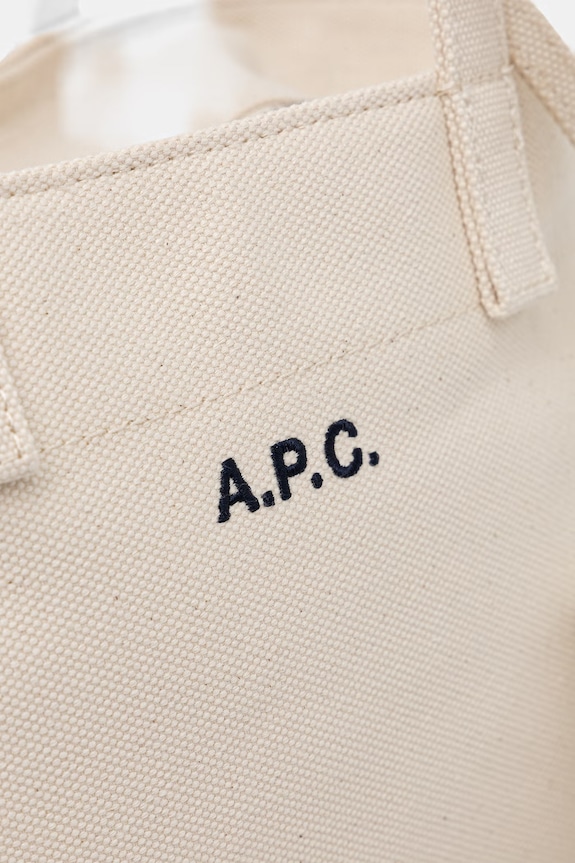 A.P.C. tote Γυναικεία βαμβακεία LE DRUMMER TOILE SMALL μπεζ COHMP.F67045