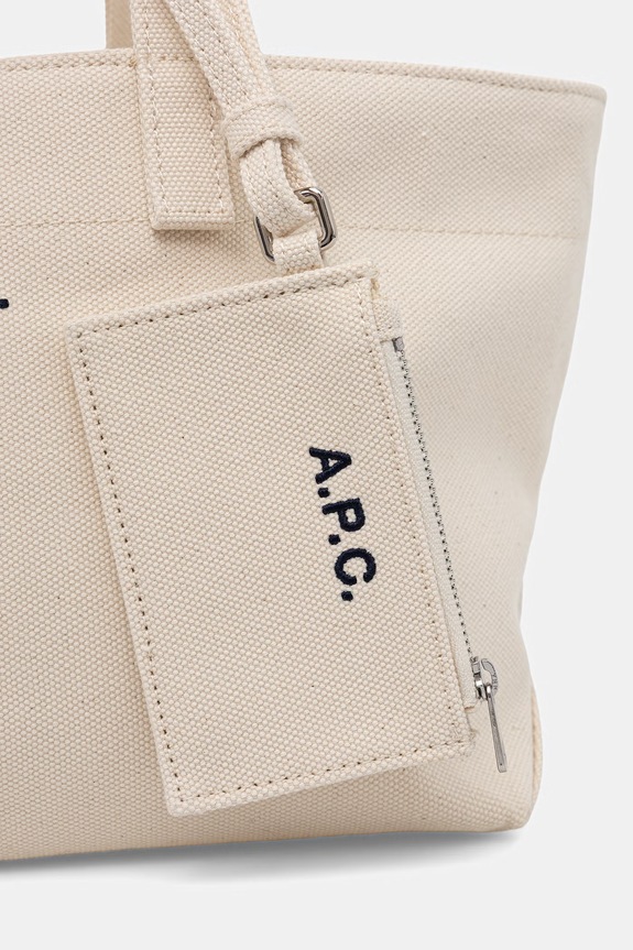 A.P.C. tote Γυναικεία βαμβακεία LE DRUMMER TOILE SMALL COHMP.F67045 μπεζ