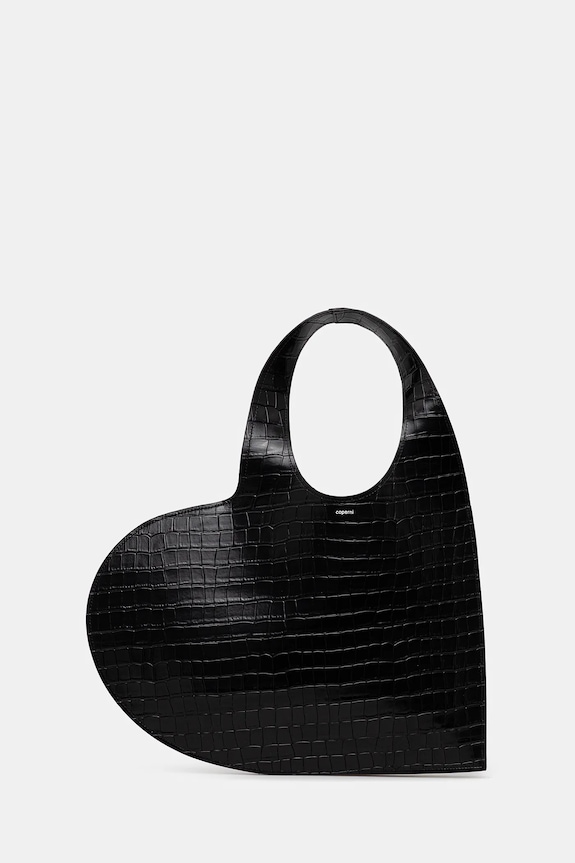 Coperni torebka skórzana Croco Double Heart skóra licowa czarny COPBA113F6075