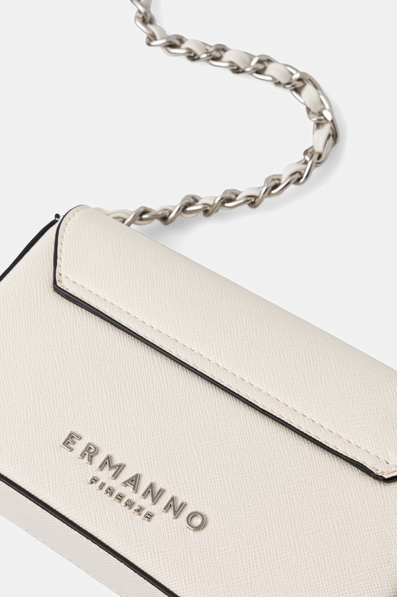 ERMANNO Firenze Crossbody kabelka dámska z imitácie kože béžová 12402162