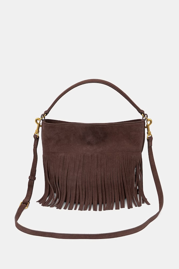Doplnky ERMANNO Firenze crossbody kabelka dámska kožená 12402181 hnedá