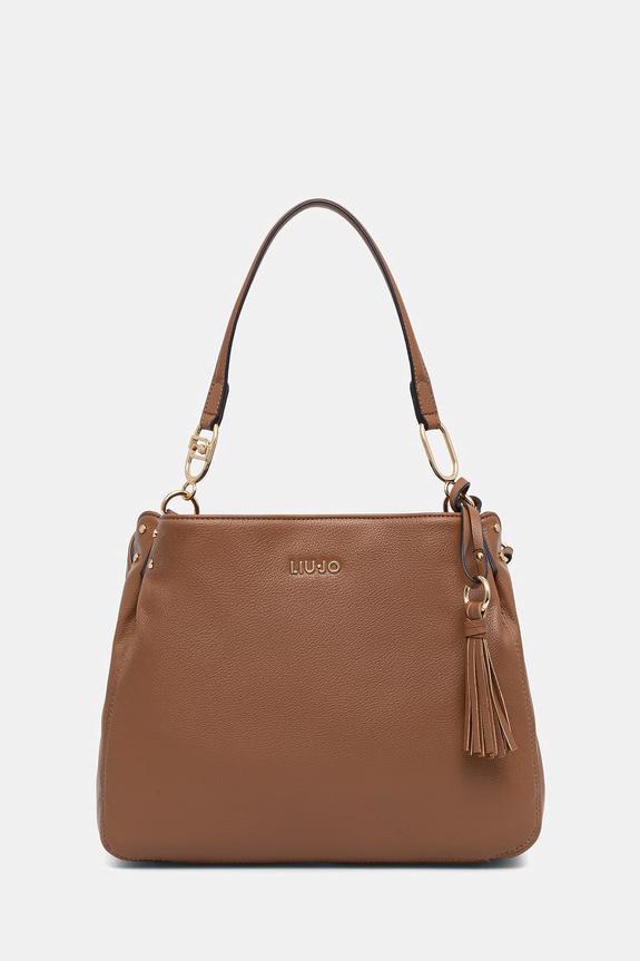 Τσάντα Liu Jo απομίμηση λείου δέρματος καφέ AA6185.E1012