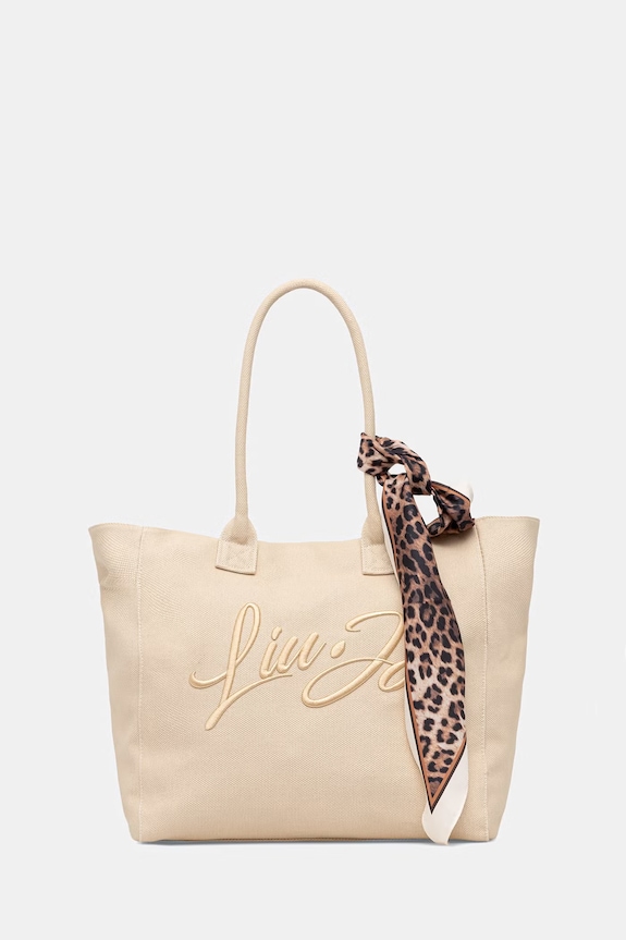 Liu Jo torebka shopper damska bawełniana beżowy AA6200.T546A