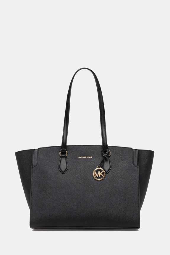 Kožená kabelka MICHAEL Michael Kors usňová koža čierna 30R6GQ6T7L