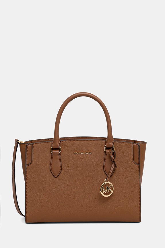 Шкіряна сумочка MICHAEL Michael Kors лицьова шкіра коричневий 30R6GQ6S2L
