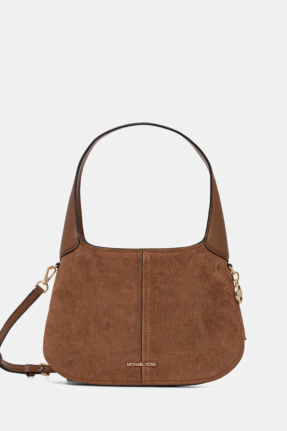 Semišová kabelka MICHAEL Michael Kors jemný vzor hnedá 30R6G0XL1S