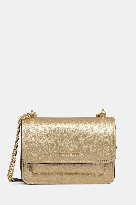 Kožená kabelka MICHAEL Michael Kors usňová koža zlatá 32S5GC7C1L