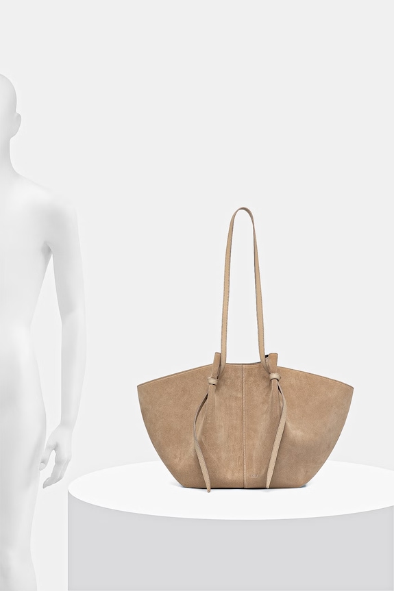 Yuzefi geantă shopper pentru femei, din piele întoarsă LARGE MOCHI YUZSS26.HB.LM.S007 bej